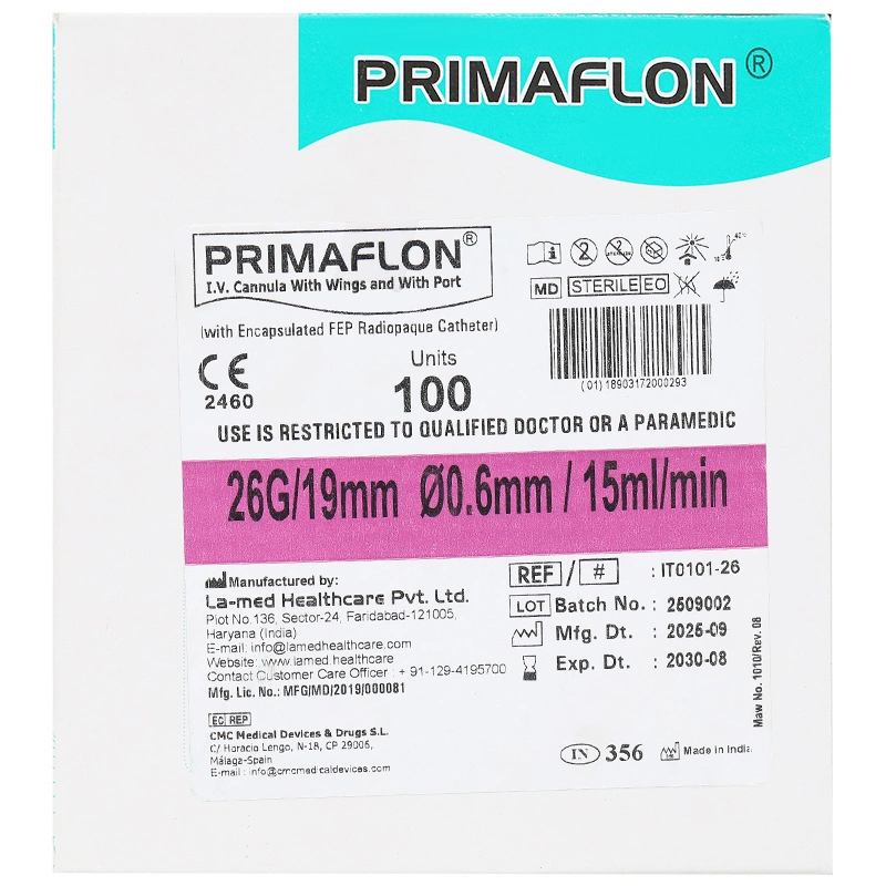 Kim luồn Primaflon 26G/19 Ø0.6mm 15ml/min - 2